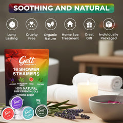 GETT shower steamers individually wrapped design preserves freshness.