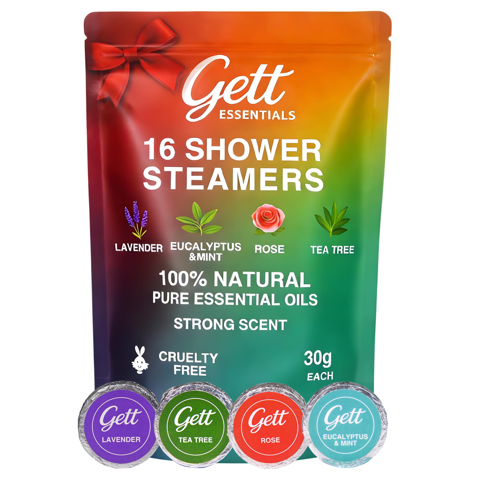 GETT shower steamers lavender pack for a calming, spa-like shower experience.