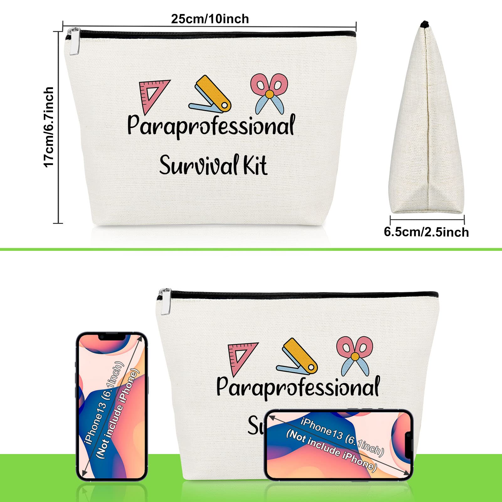 Gevody paraprofessional makeup bag 3-pack inside organization for cosmetics