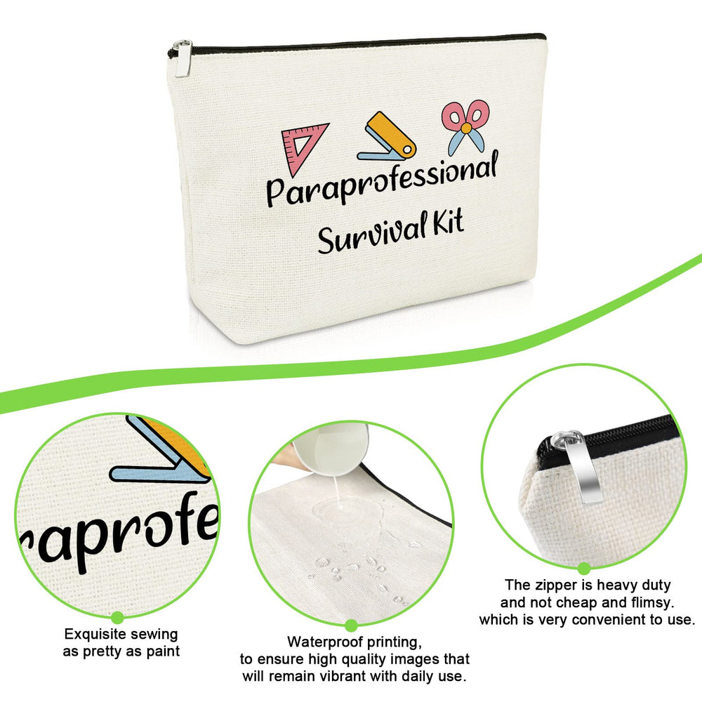 Gevody paraprofessional makeup bag 3-pack side view highlighting slim portable design