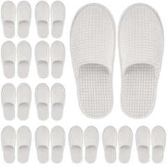 Geyoga 12-pair white guest slippers in a pack for hotel guest use