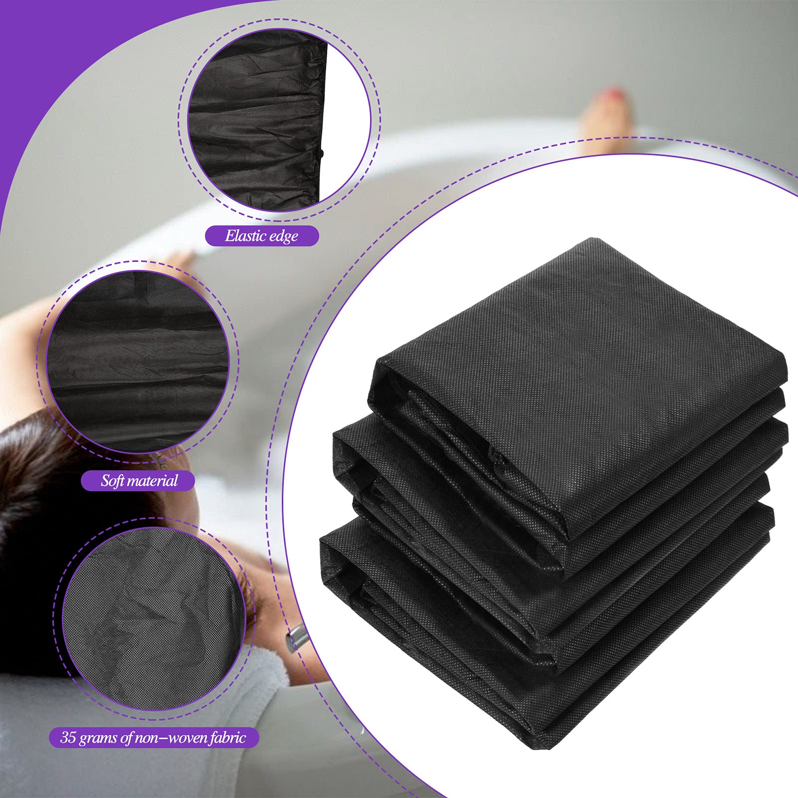 Geyoga black spa wrap in a salon setting, discreet and hygienic.