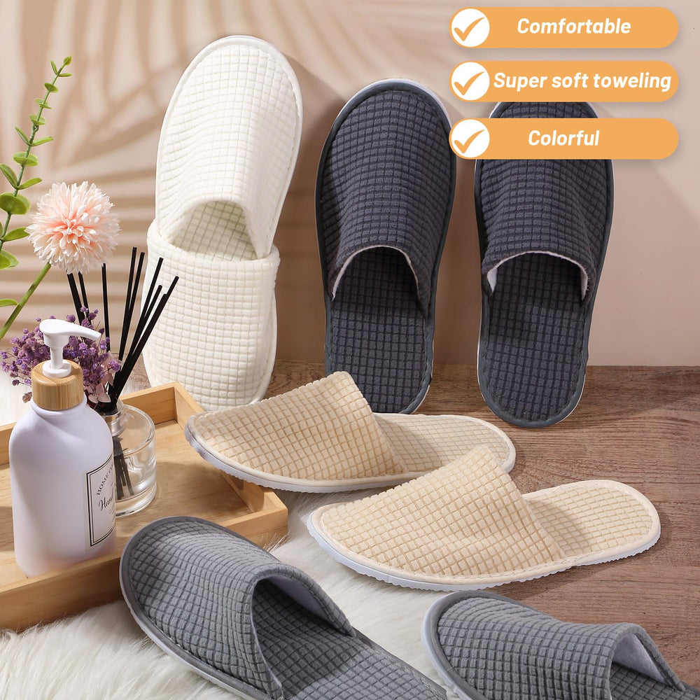 Geyoga closed-toe hotel slippers ideal for spa and events.