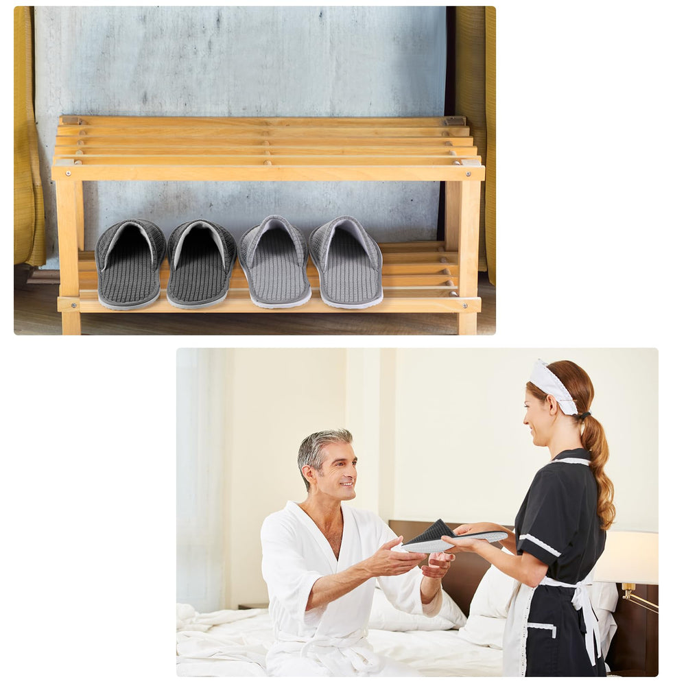 Geyoga disposable guest slippers non-slip sole keeps feet steady.