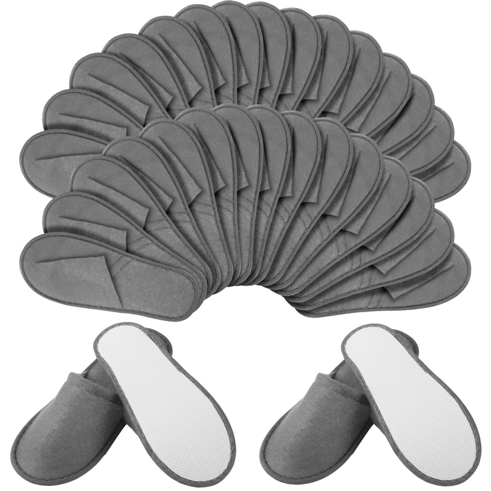 Geyoga disposable spa slippers in gray with closed toe for clean hotel comfort.