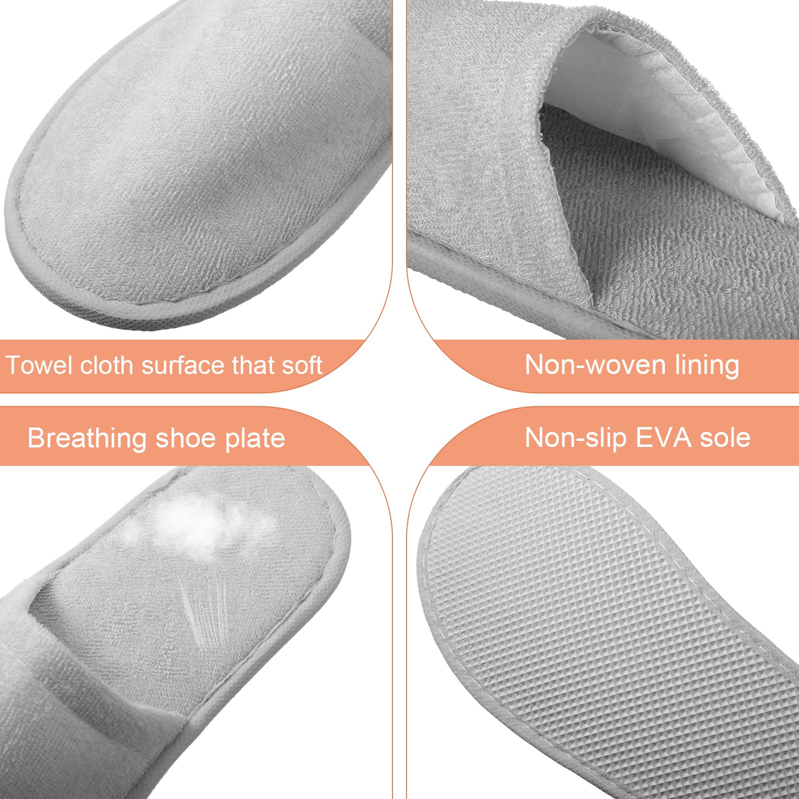 Geyoga guest slippers measure 11x4.3 inches for comfortable fit.