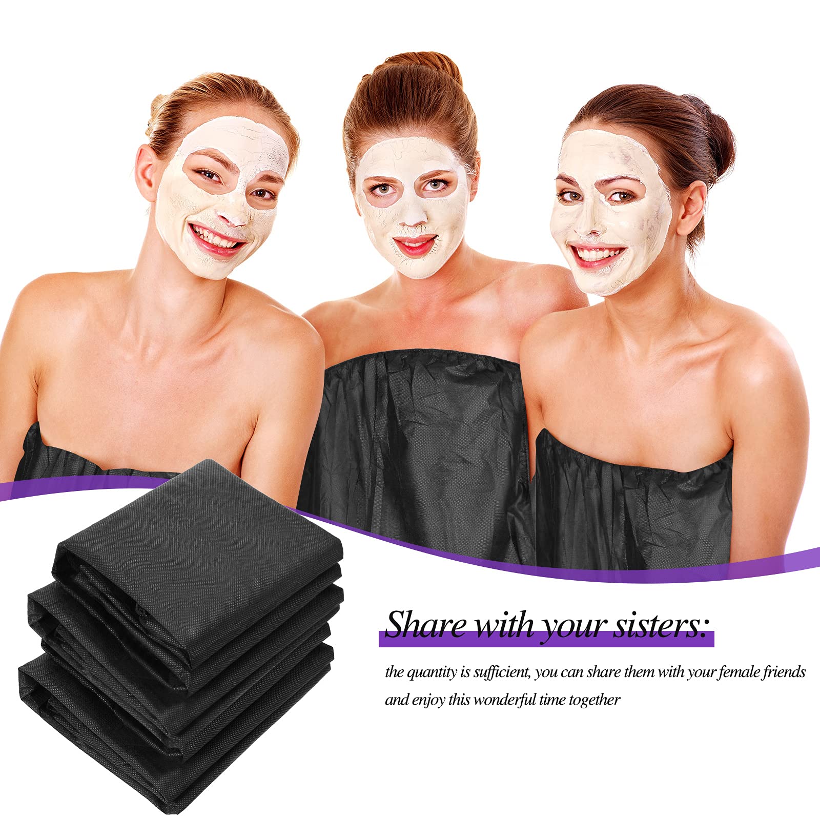 Geyoga knee-length wrap provides modest coverage during skincare.
