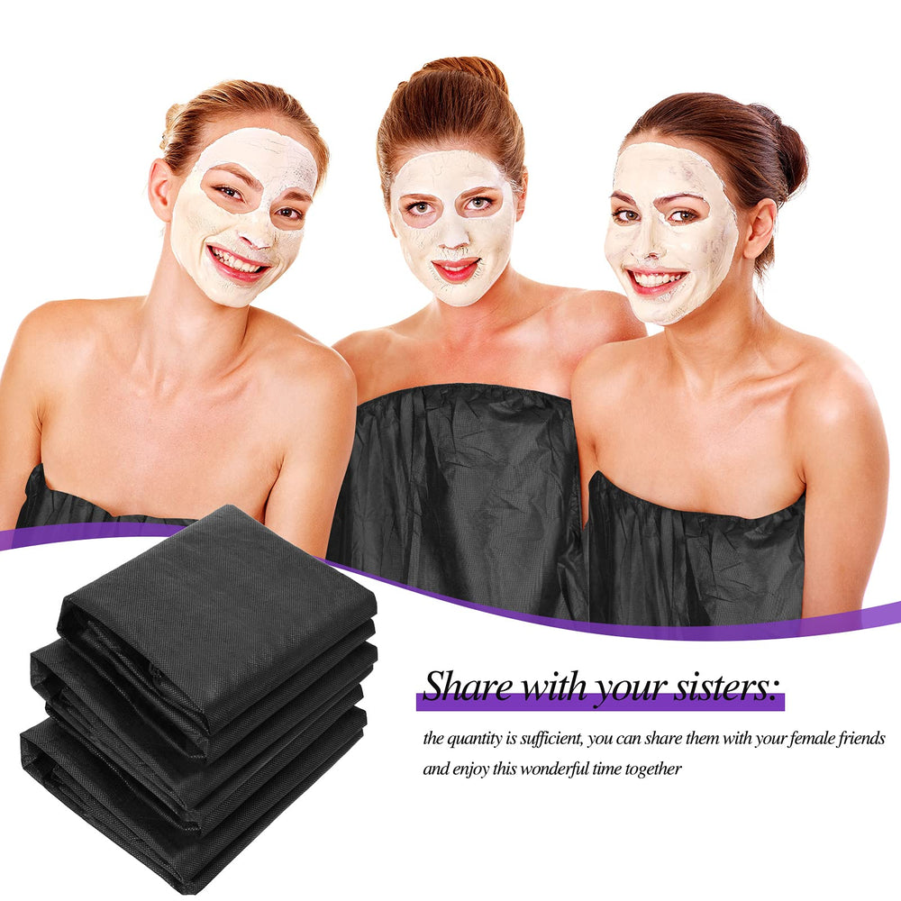 Geyoga knee-length wrap provides modest coverage during skincare.
