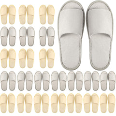Geyoga light gray spa slippers open-toe design for hotel or home use