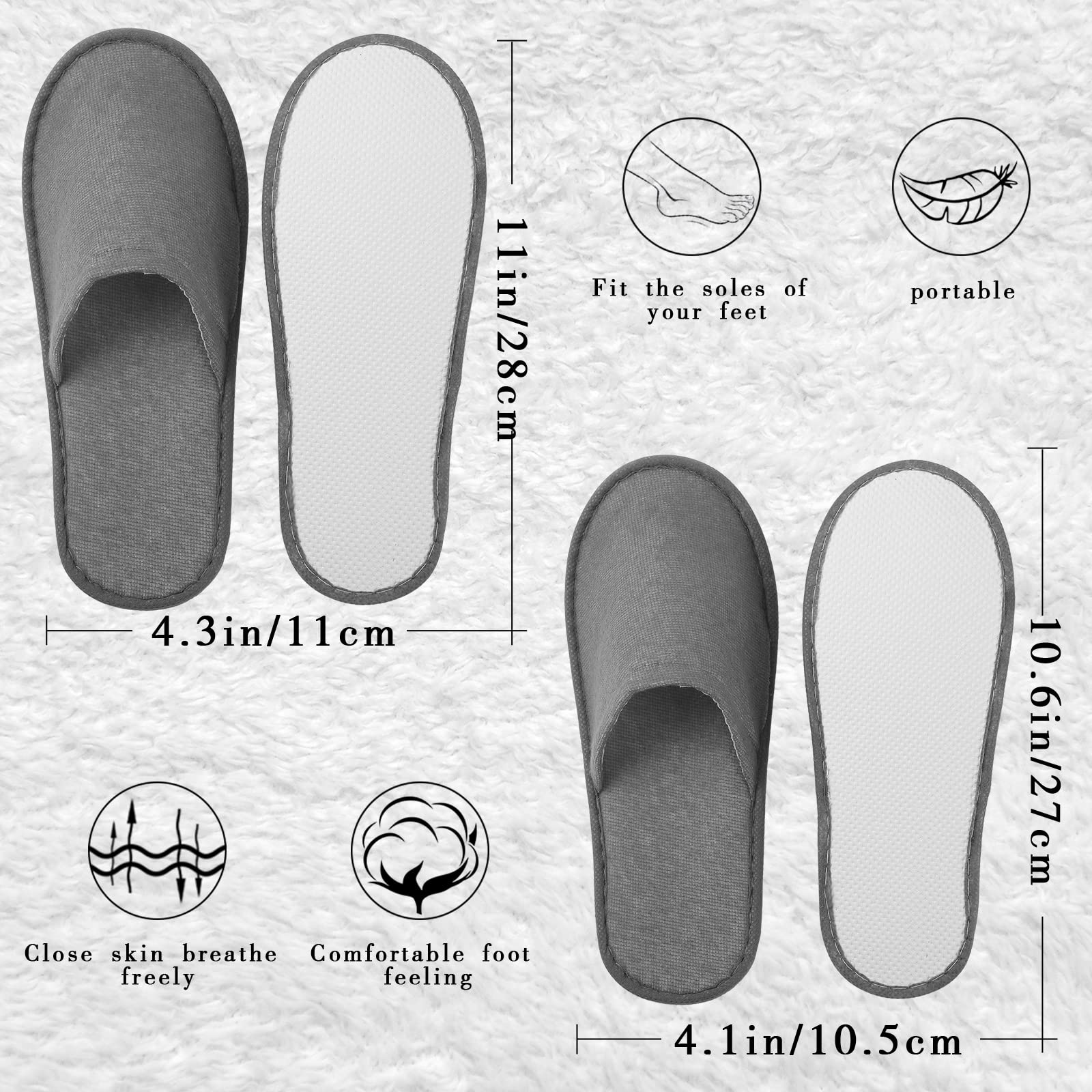 Non-slip sole helps secure footing during spa routines and bathroom tasks.