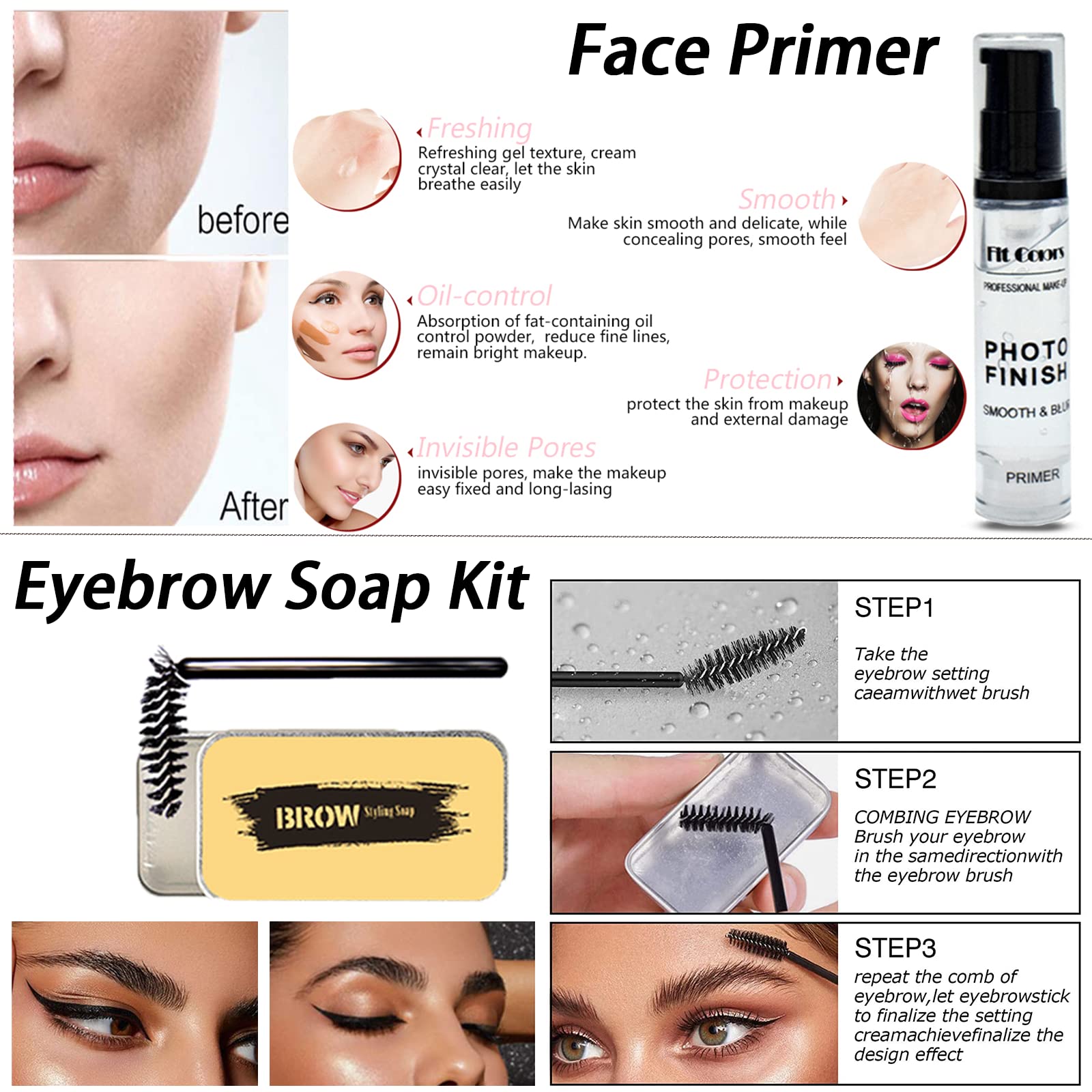 Geyomi makeup brush and sponge set for easy application