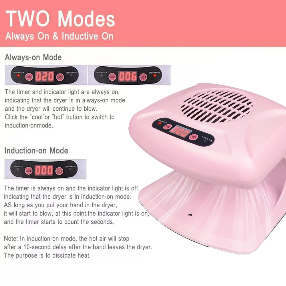 GGAIFbp Nail Dryer auto-sensor activation demonstrates hands-free operation.