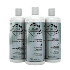 G.HAIR Original Formula keratin bottle pour for at-home smoothing.