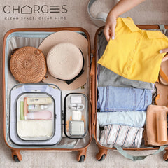 Gharges clear travel case – secure zipper keeps contents neat during journeys.