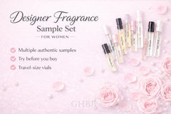 GHBB gift-ready perfume sampler bundle presented in an elegant display