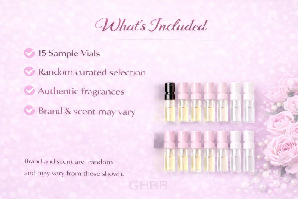 GHBB travel-friendly fragrance samples ideal for on-the-go testing.