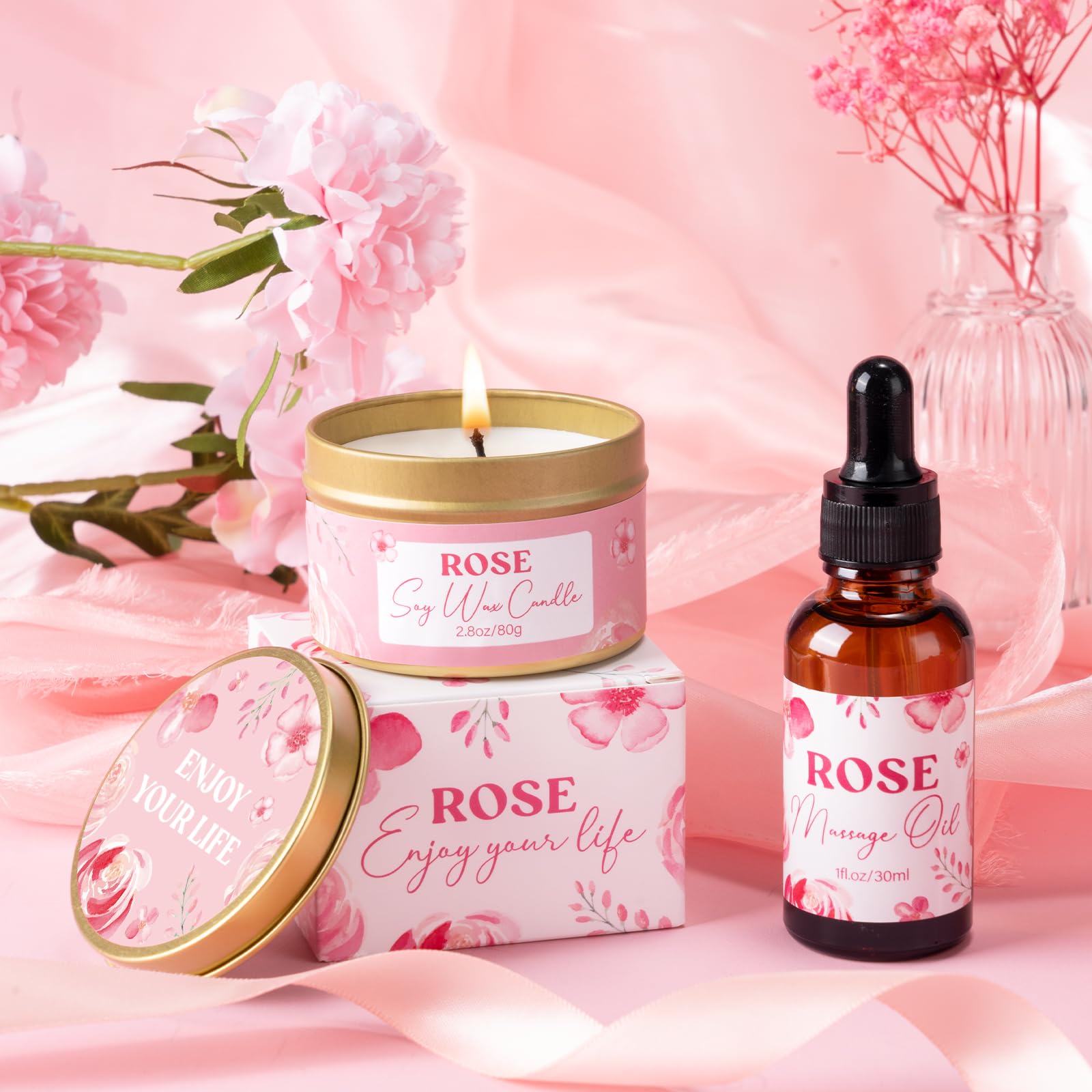 GiftPeak rose body lotion nourishes skin with gentle fragrance.