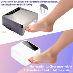 GiGiBright cordless nail dryer with 15600mAh battery, ideal for travel and on-the-go services.
