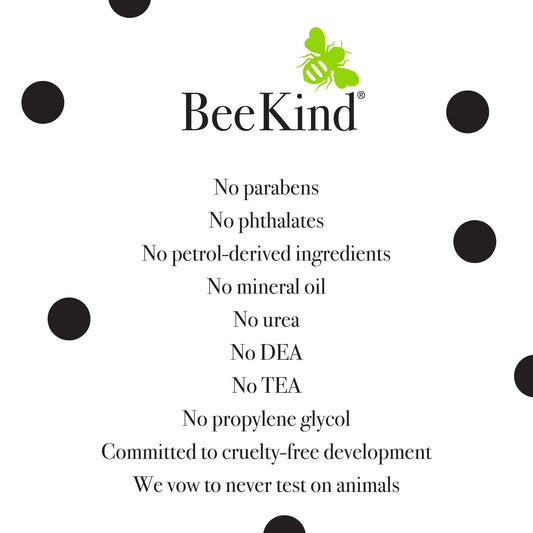 BeeKind conditioner label highlights honey and red clover extracts for nourishment.