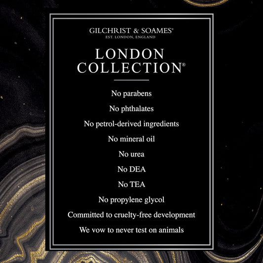 Close-up of the London Body Lotion label highlights clean, cruelty-free formulation