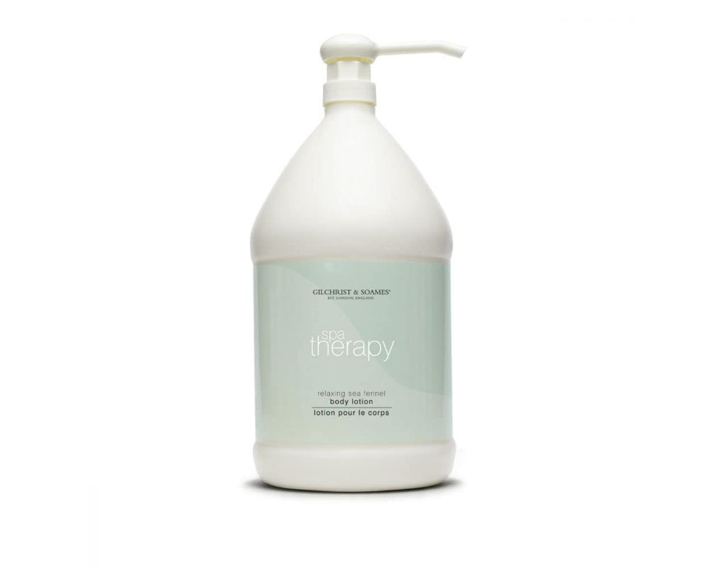 Gilchrist and Soames Spa Therapy Body Lotion gallon bottle packaging ideal for bulk use