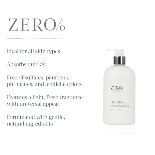 Gilchrist and Soames Zero% Lotion bottle highlights light, quick-absorbing formula