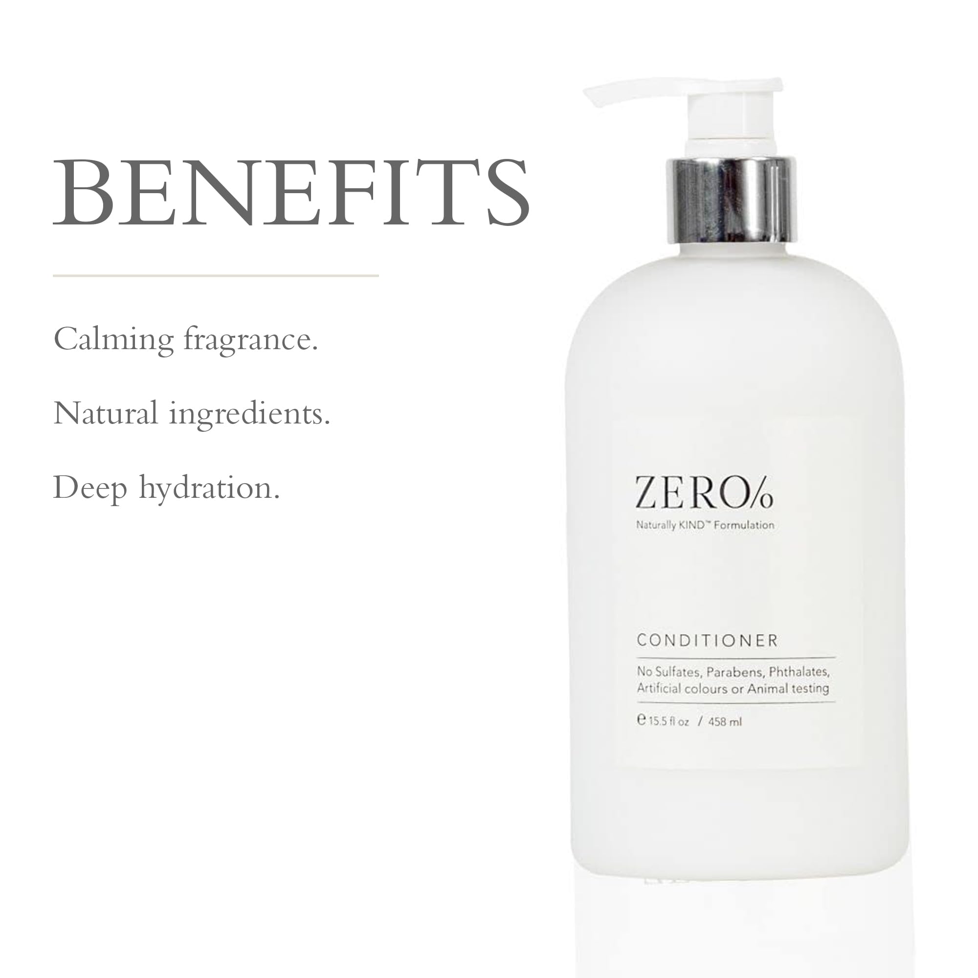 Gilchrist & Soames Zero% Unisex Conditioner label closeup highlights clean, toxin-free formula.