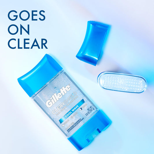 Closeup of Gillette clear gel texture highlighting quick-dry action