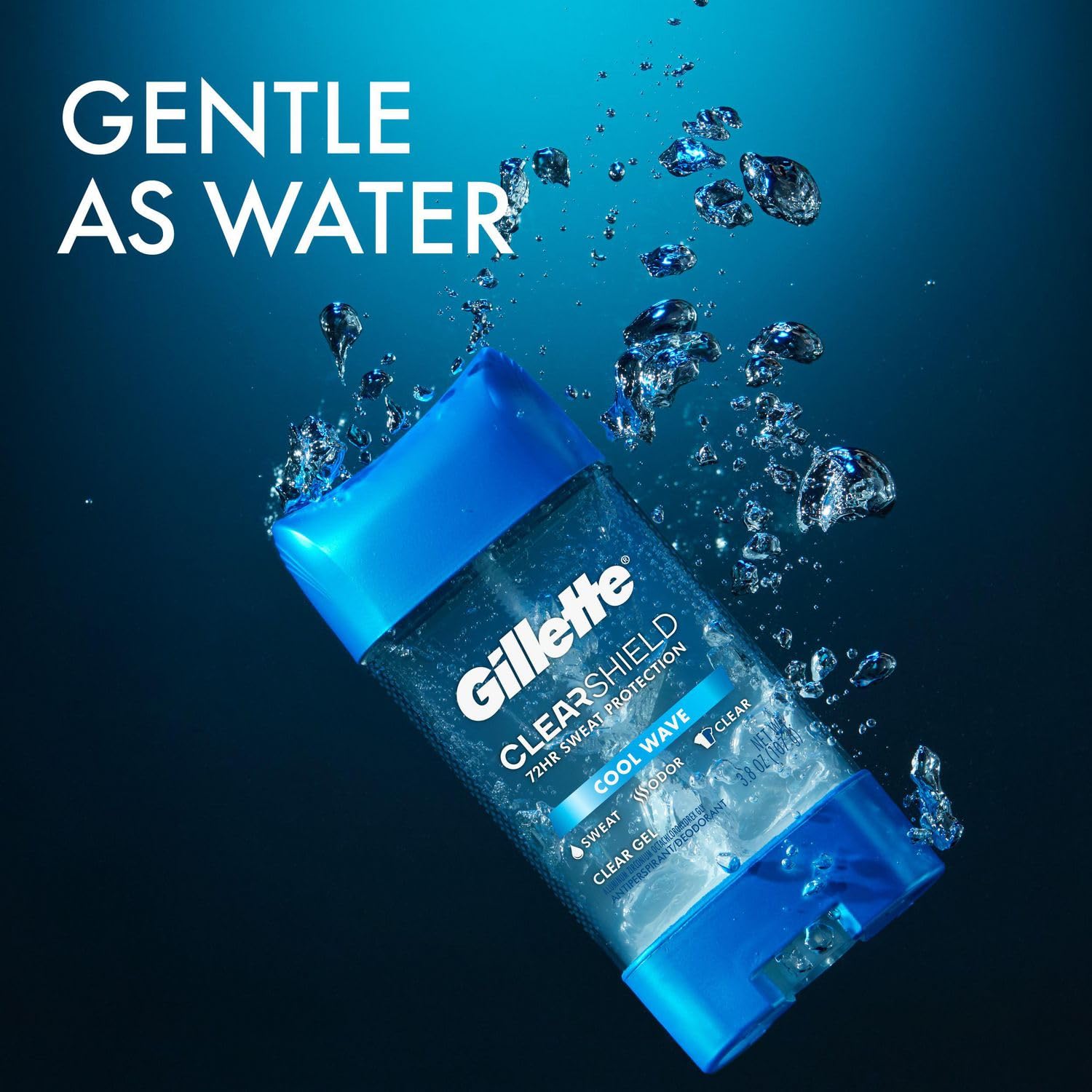 Gillette Clear Dri-Tech Cool Wave anti-perspirant action close-up