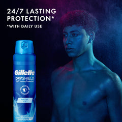 Close-up of Gillette Arctic Ice spray being applied evenly