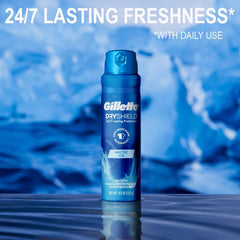 Close look at Gillette Arctic Ice bottle with matte finish label
