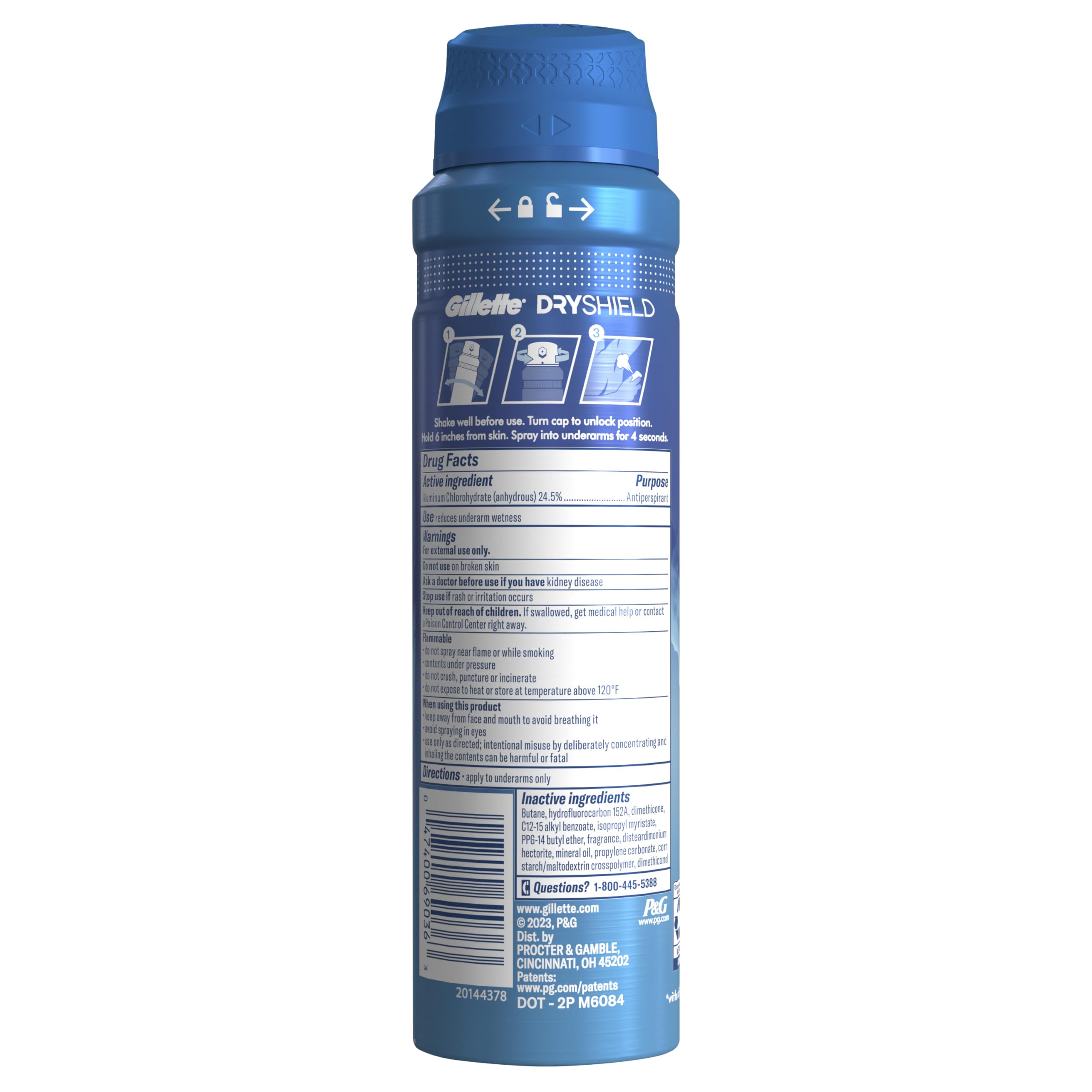 Gillette Arctic Ice in action delivering quick-dry spray for everyday use