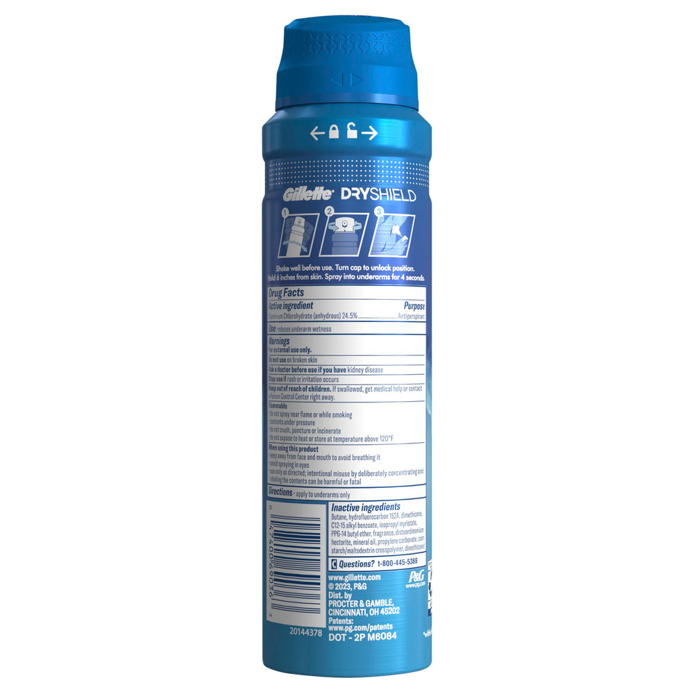 Gillette Arctic Ice in action delivering quick-dry spray for everyday use