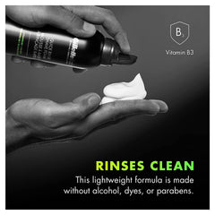 Applying Gillette Labs Quick Rinse Foam during a comfortable facial shave
