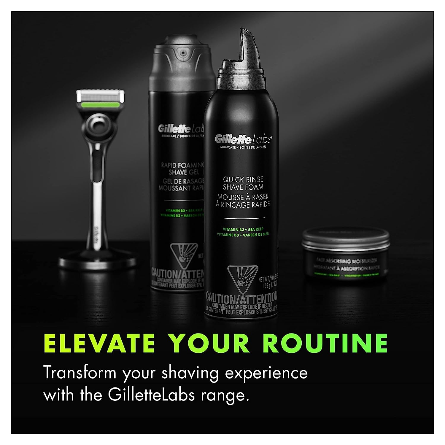 Gift-ready Gillette Labs Quick Rinse Foam with sleek design and easy application