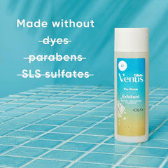 Gillette Venus dermatologist-tested label on a gentle exfoliant