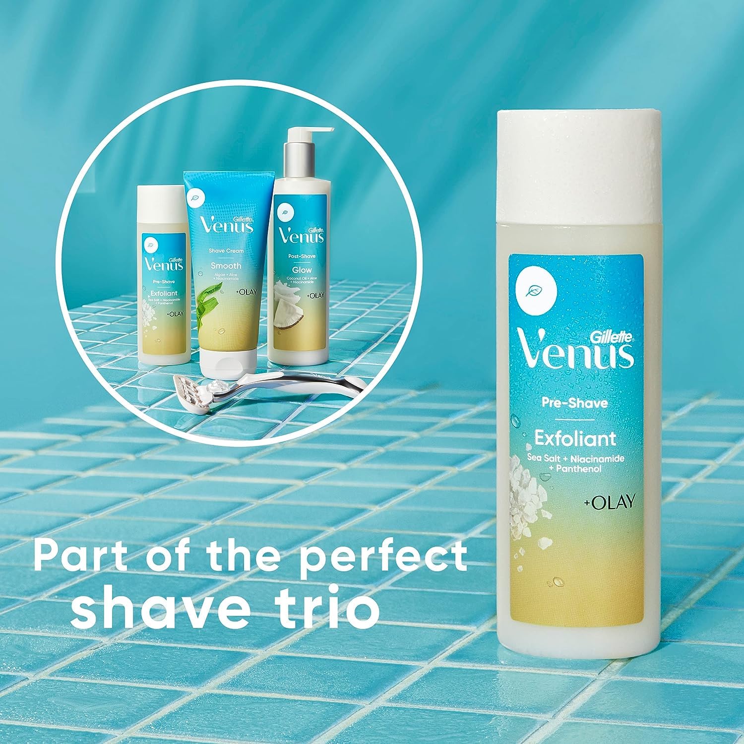 Gillette Venus exfoliate skin before shave to smooth texture