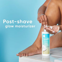 Gillette Venus Glow close-up showing fast-absorbing texture on skin.