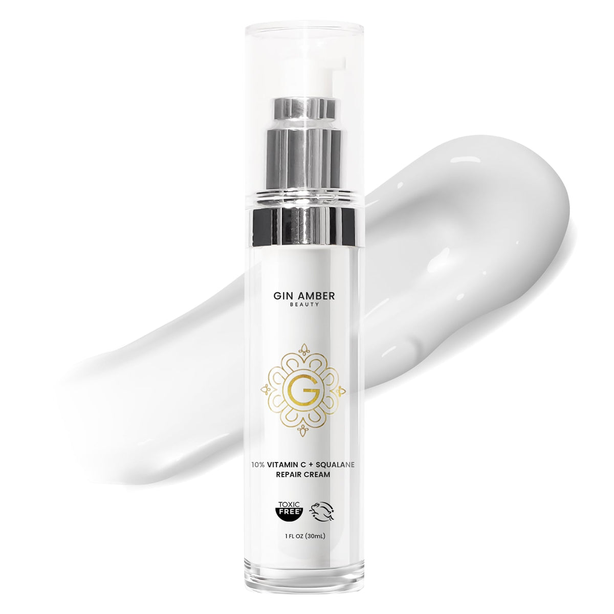 Gin Amber Beauty Vitamin C Squalane cream jar for hydrated skin