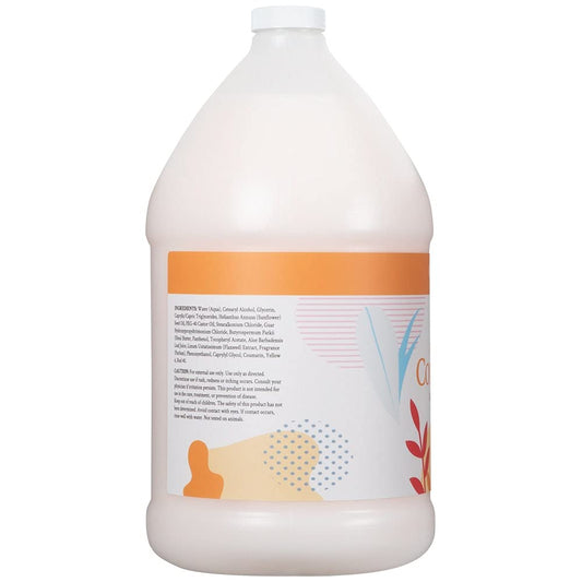 Close-up of Coco Mango conditioner label highlighting vegan, cruelty-free formulation for salon use