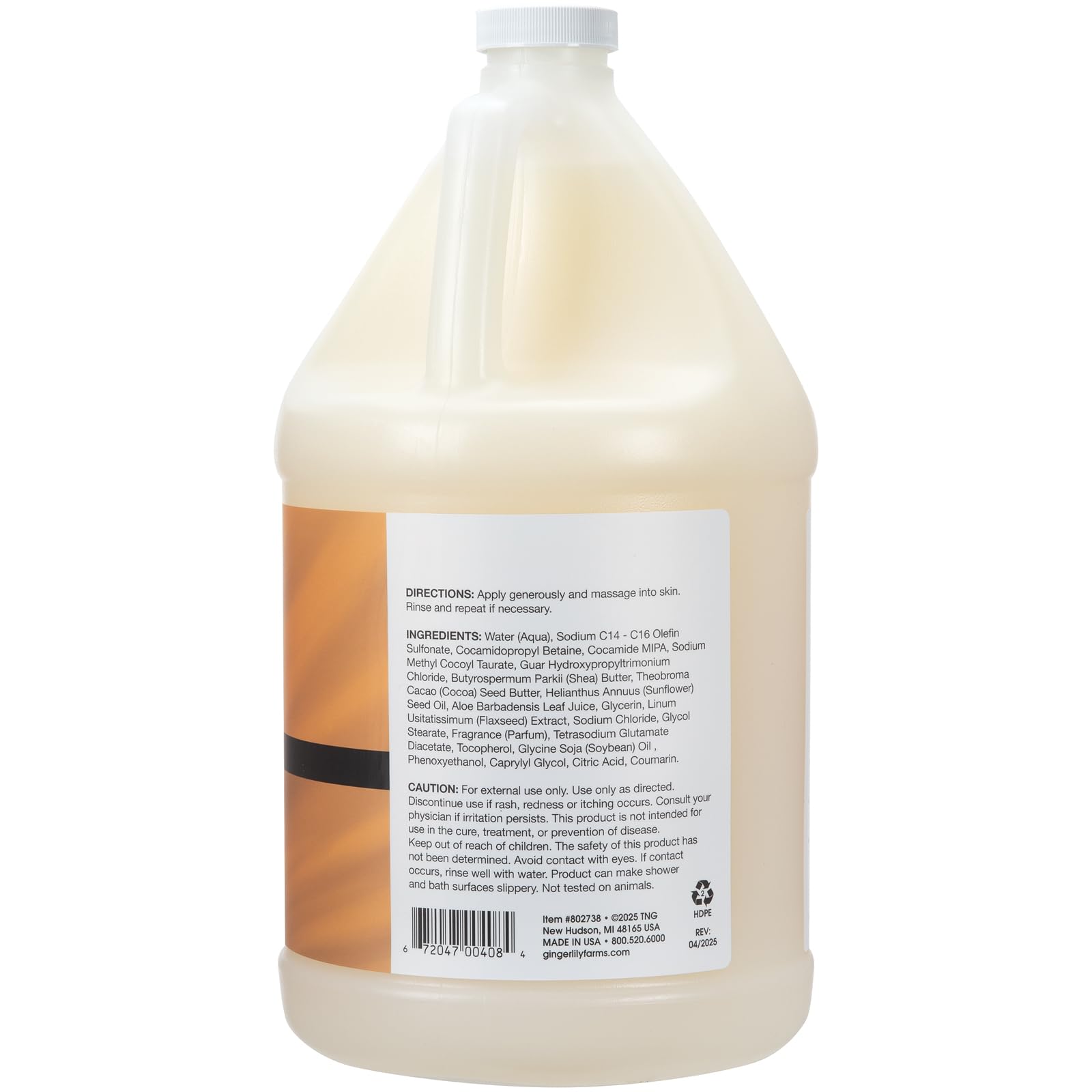 Ginger Lily Farms Botanicals coconut mango scent creates lush lather for tropical shower mood