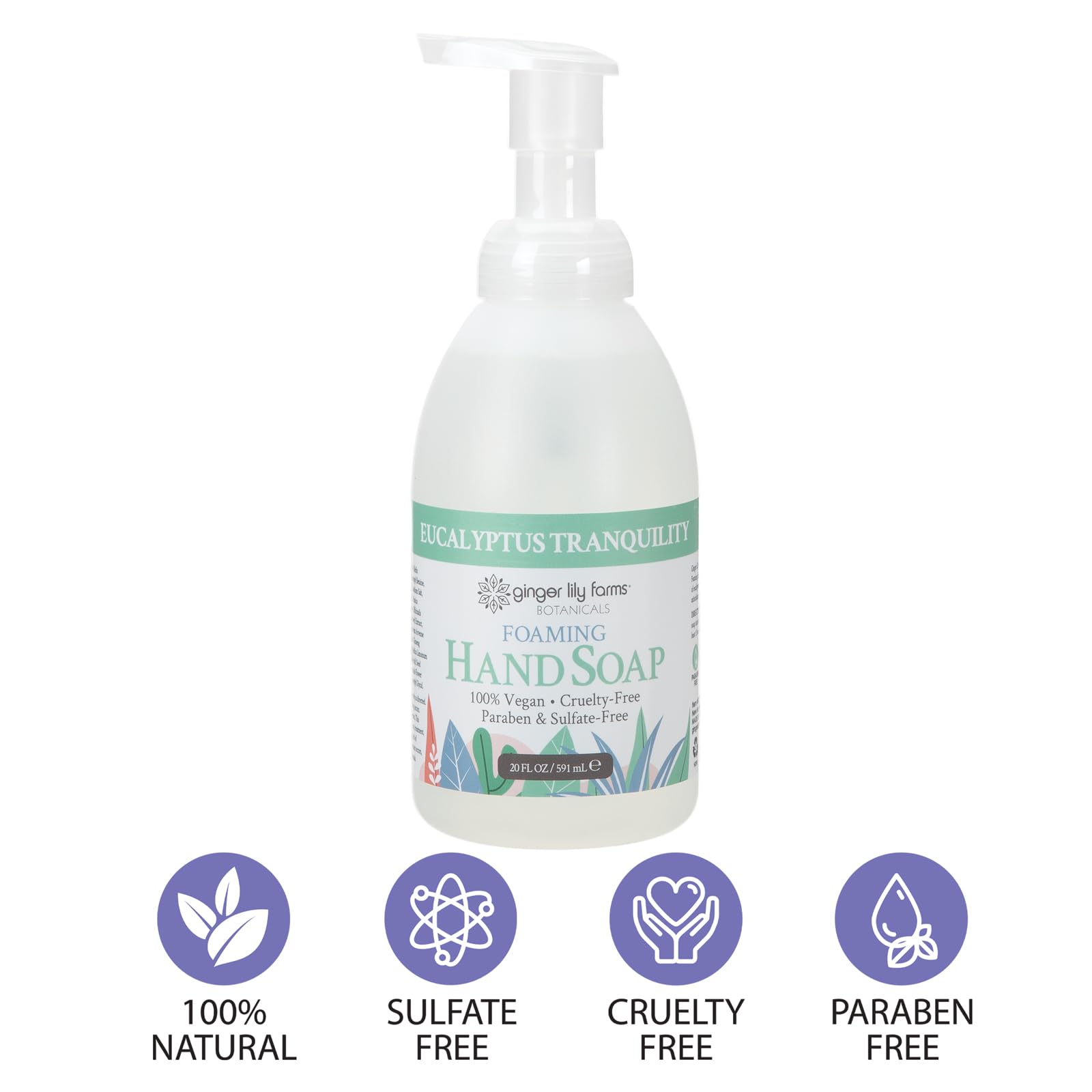 Ginger Lily Farms Botanicals cruelty-free label with vegan and PETA-certified logo