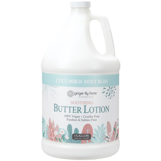 Ginger Lily Farms Botanicals soothing butter lotion bottle for deep hydration