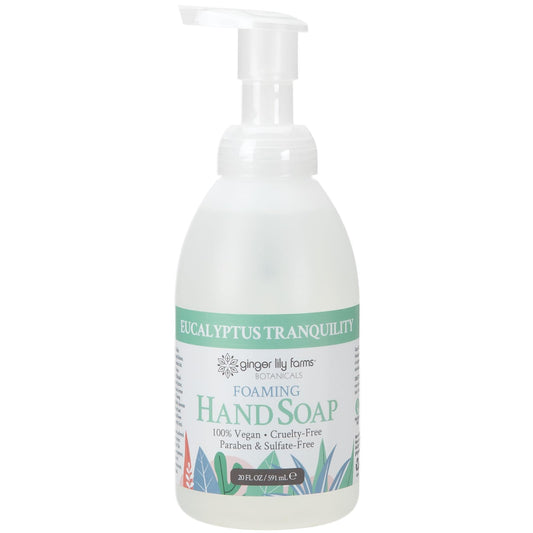 Ginger Lily Farms Botanicals eucalyptus tranquility scent bottle highlighting refreshing aroma