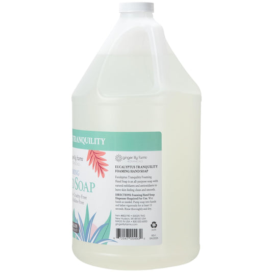 Ginger Lily Farms Botanicals foaming soap pour creates rich lather for hands