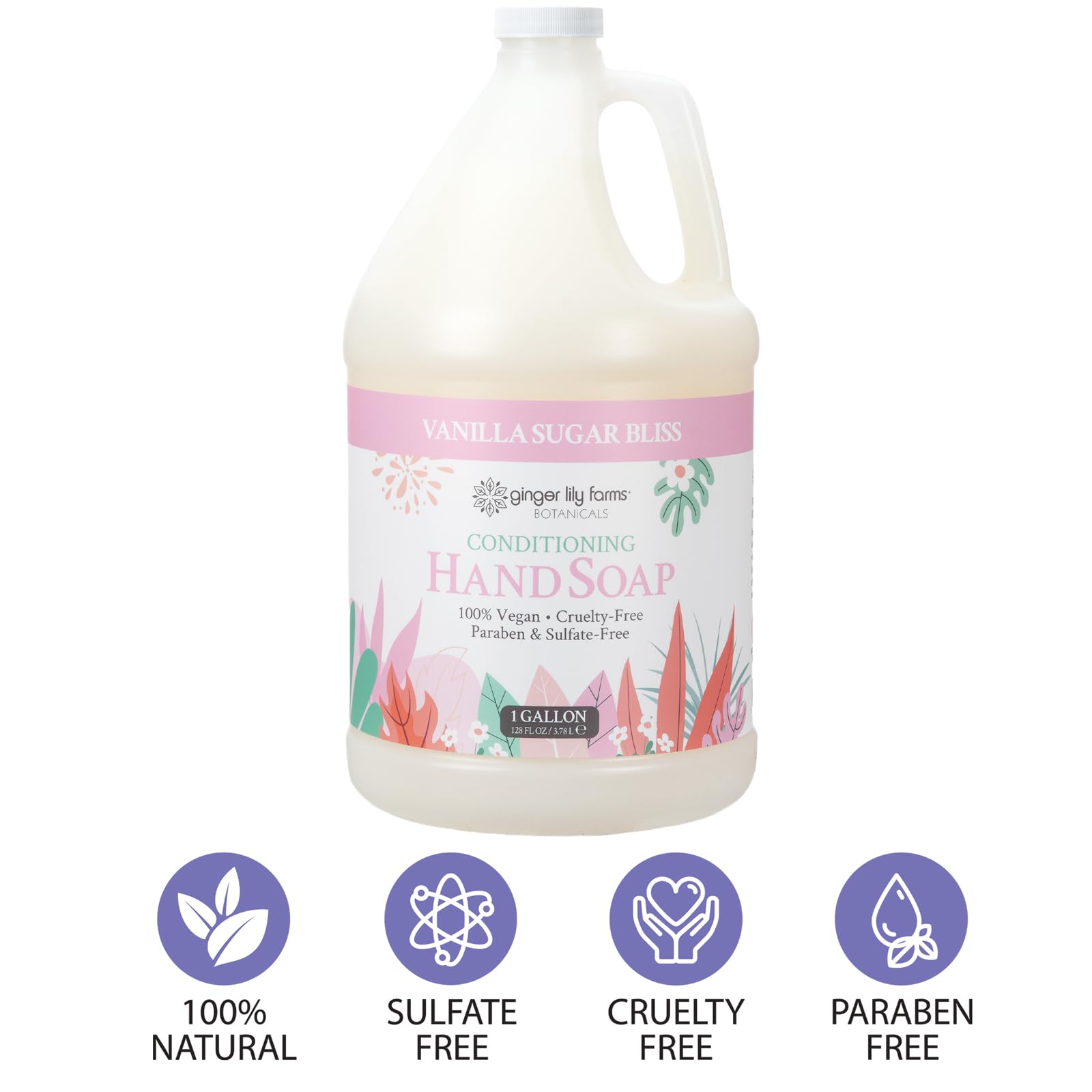 Gallon refill packaging for Ginger Lily Farms Botanicals hand soap