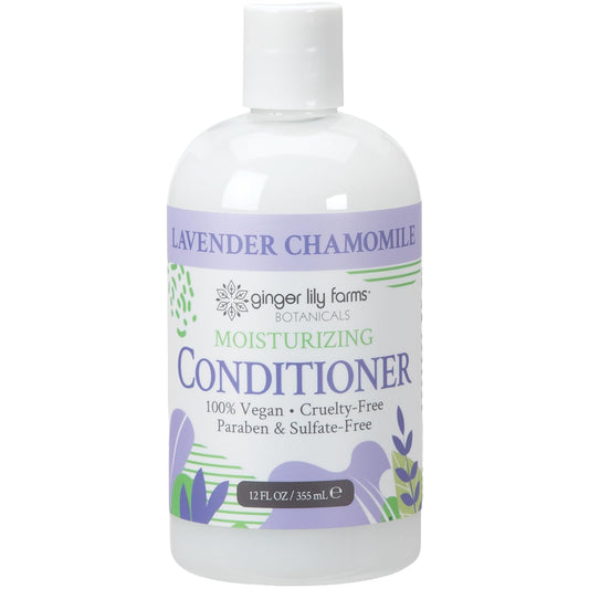 Ginger Lily Farms Botanicals conditioner application closeup showing hair smoothing benefits