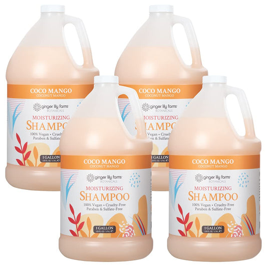 Ginger Lily Farms Botanicals Coco Mango moisturizing shampoo bottle for all hair types with lasting moisture