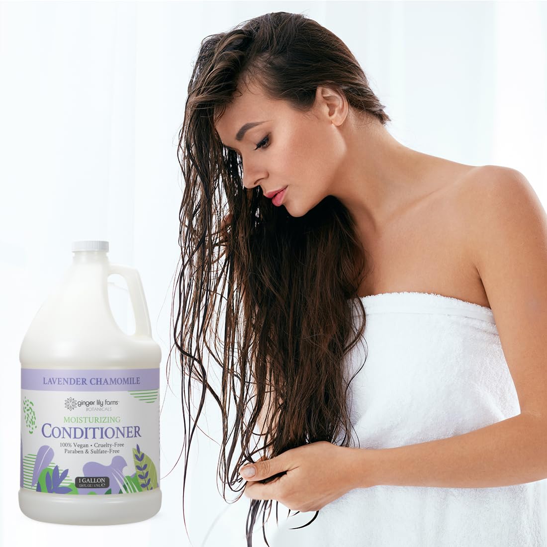 Ginger Lily Farms Botanicals natural ingredients with aloe flaxseed sunflower nourish hair.