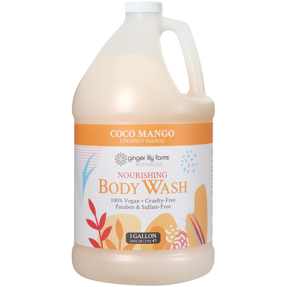 Ginger Lily Farms Coco Mango lather close-up with creamy foam.
